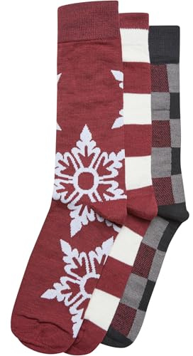 Urban Classics Unisex Christmas Snowflakes Socks 3-Pack