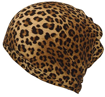 WURTON Niedliche Leopardenmuster Baggy Beanie Cap Slouchy Beanie Multifunktions-Chemo-Totenkopfmützen Kopfbedeckung Hüte Turban, Süßer Leopardenmuster, Einheitsgr��e