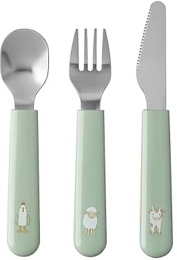 Mepal - Couverts enfant 3 pièces Mepal Mio - Ustensiles de table pour bébé - Ensemble de couverts - À partir de 12 mois - Couteau, fourchette et cuillère inclus - Set de 3 – Little Farm