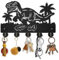 MAYJOYDIY Porte-manteau mural en forme de dinosaure en forme de palmier - En bois - 30 x 20 cm - Crochets décoratifs avec 5 crochets en alliage pour cadeau, entrée, porte d'entrée, couloir, cuisine,