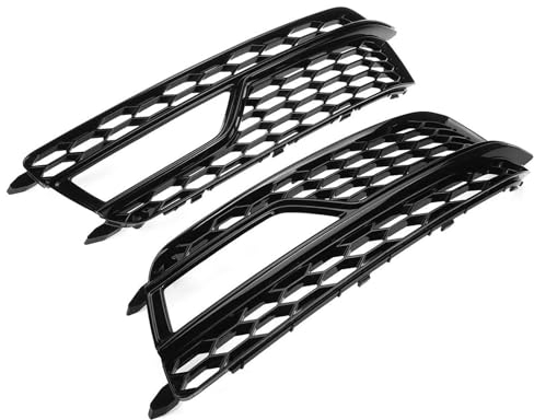 Kühlergrill Für A5 Für S-Line S5 2013-2015 2016 2017 Auto Front Stoßstange Nebel Licht Kühlergrill Lampe Abdeckung 8T0807681M 8T0807682M Grilles(Schwarz)