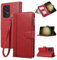 Rosbtib Custodia per Samsung Galaxy A53 5G Custodia in Pelle Chiusura Magnetica a Zip Cover Portafoglio con 4 Slot per Schede Funzione Stand Retro Galaxy A53 5G Cover, Rosso