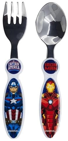 Set Posate per Bambini in Acciaio Inossidabile - Forchetta e Cucchiaio (per AVENGERS Hulk)