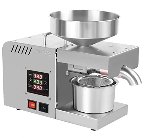Pressa per Olio da Cucina con Touch Screen LCD, 610 W Automatica Spremitura A Caldo A Freddo per Semi Pressa per Olio Estrattore di Olio D'Oliva Domestico Nocciolo di Cocco Olio di