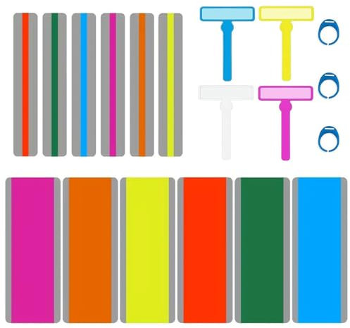 19 Stück Lesehilfe-Streifen Werkzeug, Fingergeführte Lesestreifen Lesezeichen Farbige Overlays, Fingertracker Markierungsstreifen lesehilfe lineal für Dyslexie, ADHS, Kinder Lehrer Zubehör