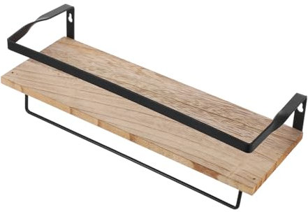 jojofuny Étagères Flottantes Pour Salle De Bain Porte-serviettes Bois à Double Niveau Étagères Murales Flottantes Pour Rangement