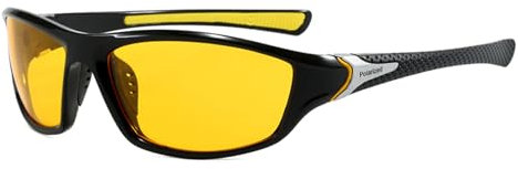 huipinghu Night Driving Glasses Anti Glare, Night Vision UV400 Protection, Glare Reducing for Nighttime Driving, Polarised Vision Headlight Glasses TAC Yellow Lens, Men & Women