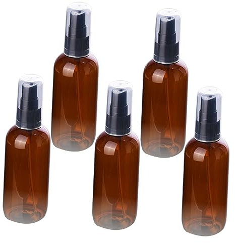 HONMEET 5pcs Small Spray Bottle Plastic Empty Refillable Cosmetic Spray Bottles for Indoor Outdoor Use