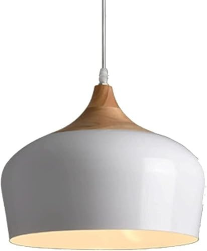 Metal Bowl Shade Chandelier Modern Black Shade Pendant Light Fixture with E27 Single Head Ceiling Lighting(Bianco,30cm*25cm)