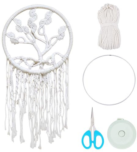 FREEBLOSS Macramé Arbre de Vie Kit Macramé Feuille Murale Suspendue Macramé Tapisserie Macramé Boho Décoration d'intérieur Bohème Art Macramé Décoration pour Salon