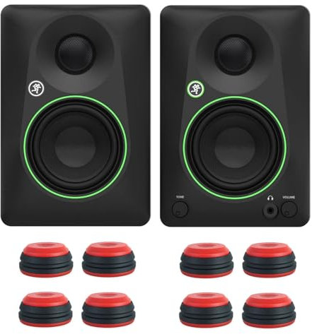 Mackie CR3.5BT Aktive 2-Wege Studio-Monitore Bluetooth Lautsprecher mit keepdrum Boxenfüße Rot