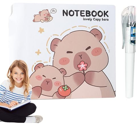 Generisch Animal Notebook, Aesthetic Capybara Journal, Pages, 3.9x3.98x0.59 inches Charming Design Accessory, Creative Writing Book for Work Supplies, Daily Planner, Planning