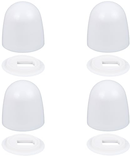 CREATCABIN Couvercle Toilette Universel 4pièce Couvercle Boulon Toilette Rond Plastique à Pression Couvercle Vis Lavabo Décoration Salle Bain Couvercle Lavabo Facile à Installer pour Décoration Pièces
