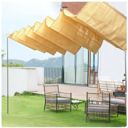 Tenda da Sole a Onda Retrattile a Forma di U, Tenda da pergola telescopica con Kit di Montaggio, Copertura per Tenda da Sole a Onda Retrattile, Copertura Superiore per Giardino, p