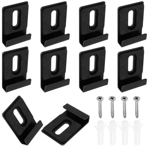 Asyduey 10 Pièces Heavy Duty Miroir Suspendu Kit, Lourd Miroir Matériel de Miroir Clips pour Mural, Seul Trou Noir