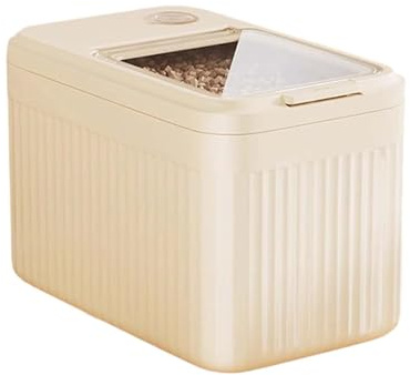 Générique Boîte de rangement hermétique pour Chats et petits animaux, jusqu'à 6.5 kg, Mesure Tasse Transparent, Plastique, pour Chien, Chat, Friandises, Conteneur Croquettes (beige2)