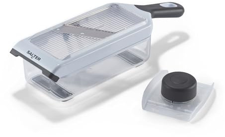 Salter Mandoline Slicer with Storage Box, Adjustable Stainless Steel Blades