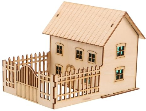 3d-holzhaus Puzzle für Erwachsene, Vormontiertes Cottage Modell | Holz, Khakifarben, Rustikaler Landhausstil, Realistische Details, für Sammler und Enthusiasten