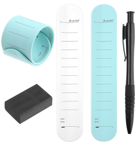 Aniyaa Wearable Notepad, Silicone Memo Wristband with Ruler, Nurse Reminder Erasable Wrist Notepad with Pen and Eraser B