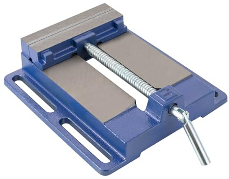 Tornillo de banco de hierro fundido giratorio 360°, 145 mm de envergadura, azul, tornillo de banco para taller para bricolaje industrial