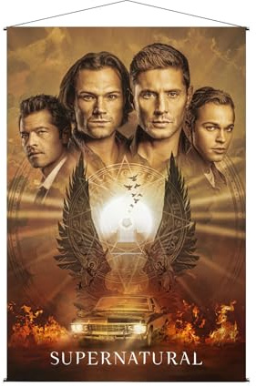 Elbenwald Supernatural - Wall Scroll Join the Hunt & Cast 77 x 100 cm glatter Stoff mit Band zum Aufhängen Lieferung in Geschenkverpackung (Cast)