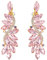 Clearine Femme Vogue Mariée Noces Cristal Fleur Romantique Pendant Clip-On Boucle d'Oreille Rose Ton d'Or