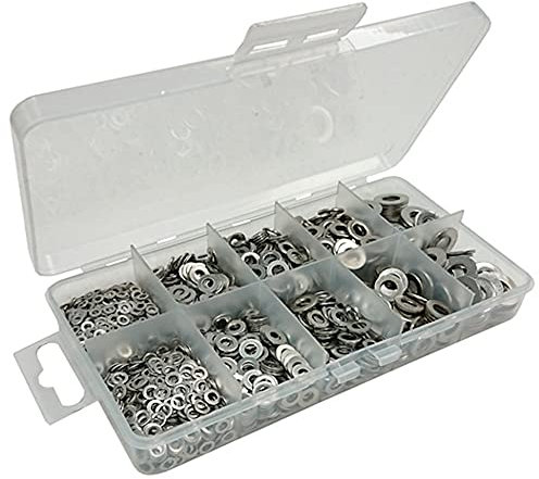 Merriway BH06562 Rondelle Piatte in Acciaio Inox AISI 316 Marine Grade, Multicolore, Set di 2 Pezzi