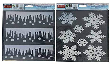 iMazot, Discount et Design Déco Vitro Schneeflocken, Eiszapfen, Weiß