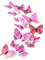 TUPARKA 36-teiliges 3D-Wandsticker, Schmetterlinge, Mädchen, Schlafzimmerzubehör, Rosa