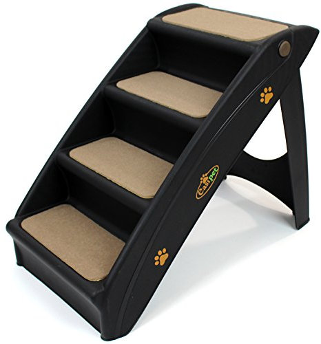 Dog Plastic Foldable Pet Stairs, Available In Two Colours (Black), For Elderly Or Disabled Pets