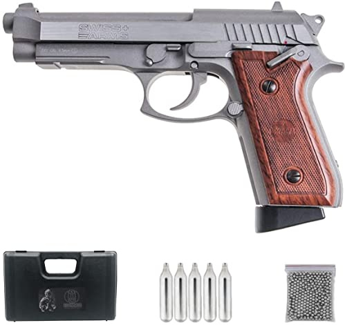 Swiss Arms P92 blowback Plata Pack Pistola de balines Arma de Aire comprimido CO2 Calibre 4,5mm <3,5J