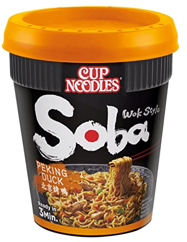NISSIN Cup Noodles Soba Wok Style Peking Duck Flavoured Instant Noodles, 87 g Pot (Pack of 1)
