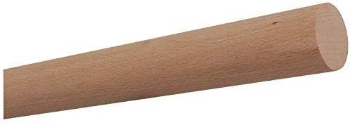 TIBU Buche unbehandelt Holz Handlauf Geländer 30-500 cm Wandhandlauf Wand Treppe ohne Halter, Länge: 2600 mm / 260 cm / 2,6 m Enden: gekappt (sägerau)