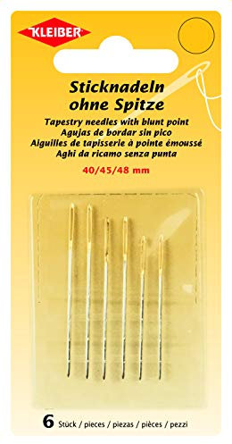 Kleiber 69915 Sticknadeln ohne Spitze, Stahl, silber, Längen: 40, 45, 48 mm