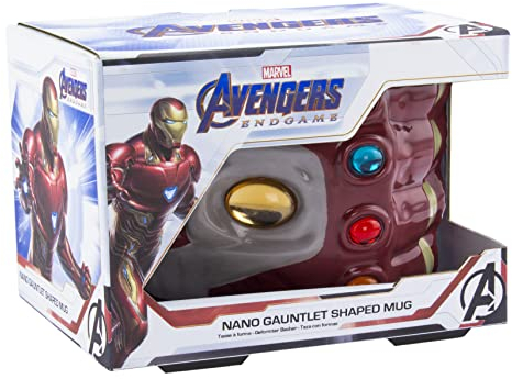 Paladone PP6599MAEG Nano Guantelete en forma de Los Vengadores de Marvel, Endgame | Taza de cerámica de gran tamaño 3D, taza de té, café, dolomita