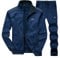 LBL Men's Casual Warm Tracksuit Set Long Sleeve Full-Zip Athletic Jogging Sweat Suits Blue M