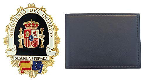 Tiendas LGP- Cartera Portaplaca de Polipiel - Seguridad Privada, Billetero, Tarjetero, Documentos, Color Negro