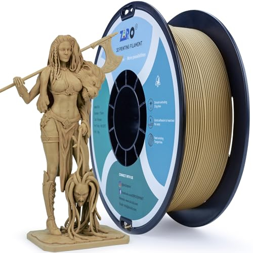 ZIRO Matte PLA Filament 1.75mm, 1kg 3D Drucker Filament, High Toughness PLA, Dimensional Accuracy +/- 0.03mm, Holz