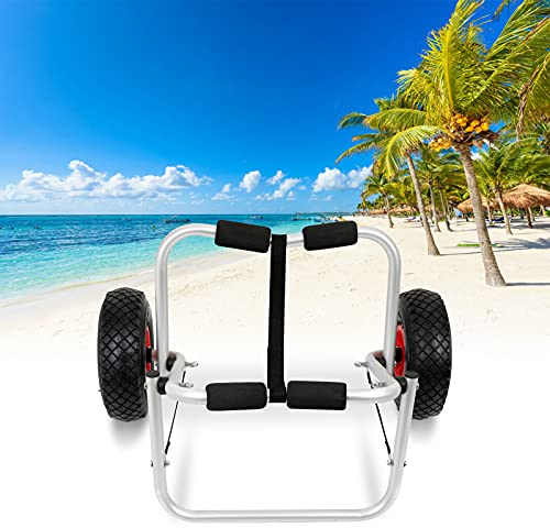 Einfeben Faltbarer Kajakwagen Kanuwagen Transportwagen Bootswagen Spannriemen SUP Aluminium Bootstrailer Surfwagen für Kanu Surfboard Faltboot