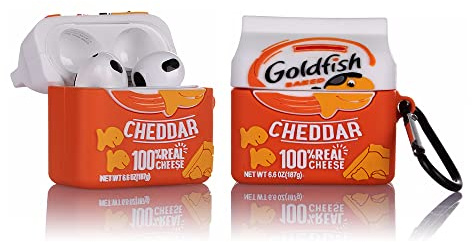 Derhom Silikon Niedliche Lustige Abdeckung Kompatibel mit Apple Airpods 3[Snack-Serie][2021 Released] (Gold Fish)