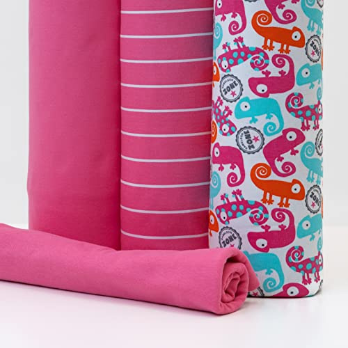 PAWOTEX Jersey stoff meterware Kinder Baumwollstoff meterware jerseystoff meterware zum nähen Baby jersey stoff kinder mädchen winter dicker 100% Baumwolle Öko-Tex mädchen jungen zum Nähen 150cmx50cm