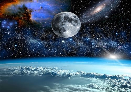 Wesmilewallpaper Papier Peint Panoramique Beau Ciel Étoilé Univers Planète Galaxie Paysage De Science-Fiction 400x280cm 3D Intissé Soie Poster Geant Mural