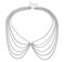 KOEMCY Taillenkette Boho Quaste Körperkette Bauchketten Körperketten Bauch Strass Taille Kette Sexy Bikini Kette Körperschmuck für Frauen und Mädchen (Silber)