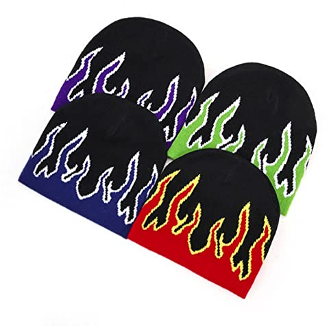nezababy Flamme Strickmütze Wintermütze Damen Herren Mütze Beanie Haube gefüttert Strickmütze Damenmütze Bommelmütze