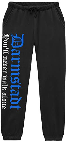 Darmstadt Never Walk Alone Jogginghose | Darmstadt Hose Herren Fussball Ultras Sport Freizeit | (XL)