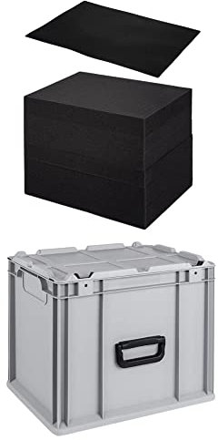 PROREGAL Eurobox NextGen Portable mit Rasterschaumstoff & Schaumstoffeinlage | HxBxT 33,5x30x40cm | 30 Liter | Eurobehälter, Transportbox, Transportbehälter, Stapelbehälter