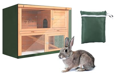 BORDSTRACT Kaninchenstall Abdeckung, 122 x 50 x 105CM Oxford-Kaninchenkäfig Staubschutz, Hasenstall, Käfigabdeckunge für Geflügel(Grün)