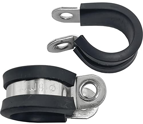 Lumonic 10x 16mm Rohrschellen mit Gummieinlage Edelstahl V2A I Kabelschellen zum Schrauben I Schlauchschelle 16mm, Rohrschellen, Befestigungsschelle 1
