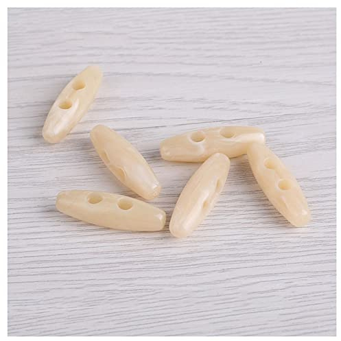 SHTGOI 24Pcs Knebelknöpfe Kunstharzknöpfe Acryl Harz Knöpfe Nähknöpfe mit 2 Löchern Spalten-Doppellochknöpfe für Strickwaren Windjacke Wattierte Jacke Daunenjacke Wollmantel Beiges Muster