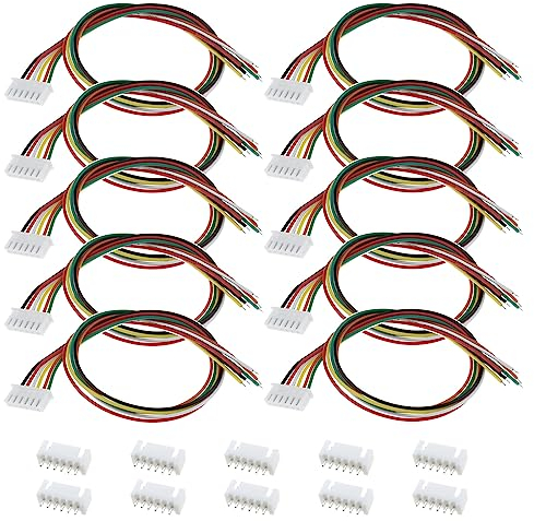 YINETTECH 10 Set 6 Pin Buchse & Stecker Stecker JST PH 6 Pin Micro Connector JST-PH Stecker Adapter Stecker für Autos Roboter Beleuchtung